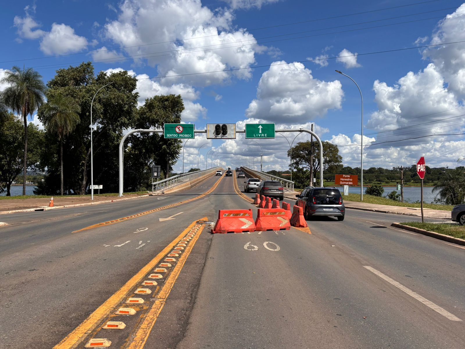 Faixa da Ponte Honestino Guimarães, no Lago Sul, será interditada para obra nesta sexta (6)