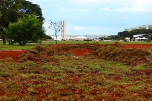 Gramado central da Esplanada dos Ministérios passa por recuperação