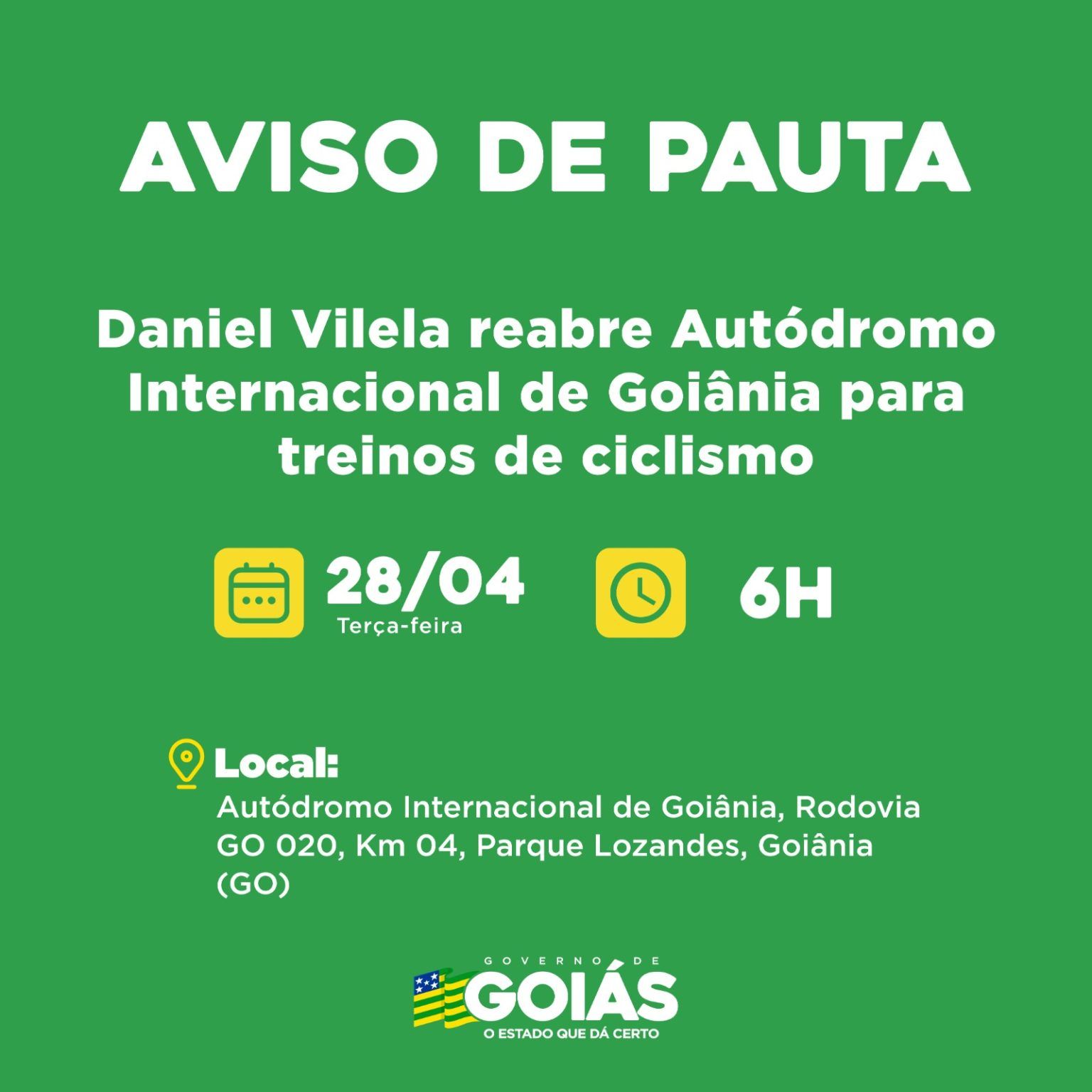 Agenda do governador para terça-feira