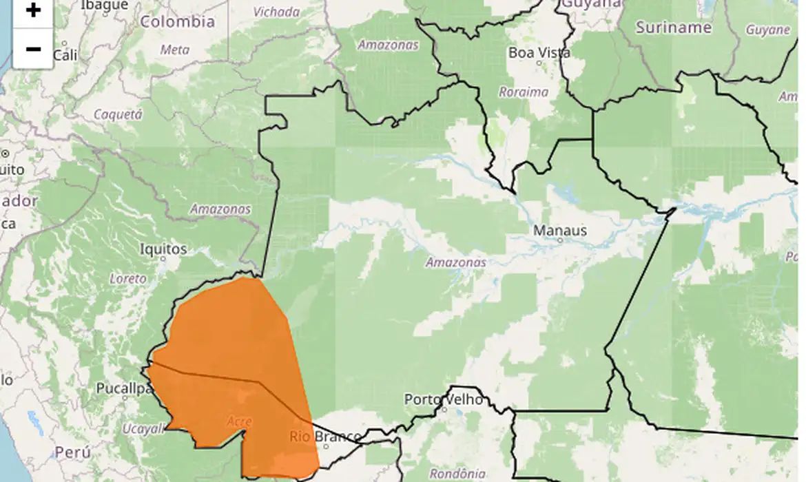 Inmet emite alerta laranja para chuvas em municípios do Acre