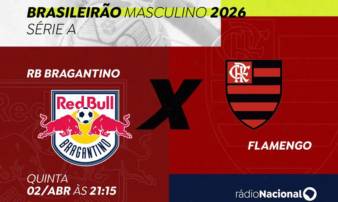 Rádio Nacional transmite, na quinta, RB Bragantino x Flamengo