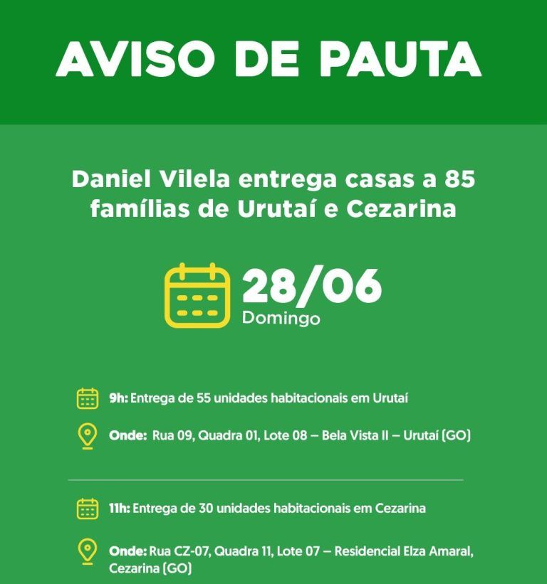 Agenda do governador para domingo