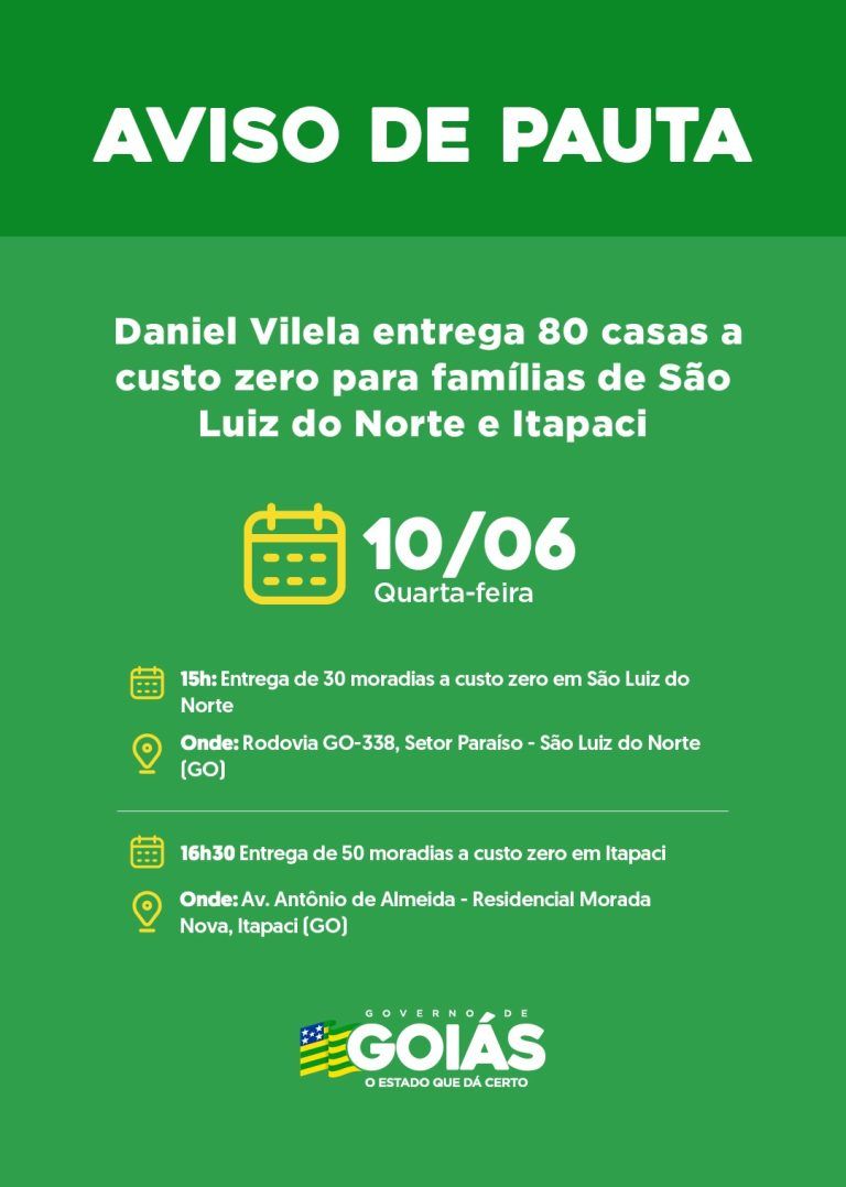 Agenda do governador para tarde de quarta-feira