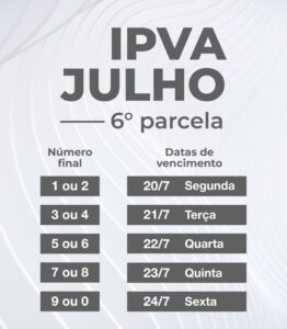 IPVA: confira datas de pagamento da sexta e última parcela